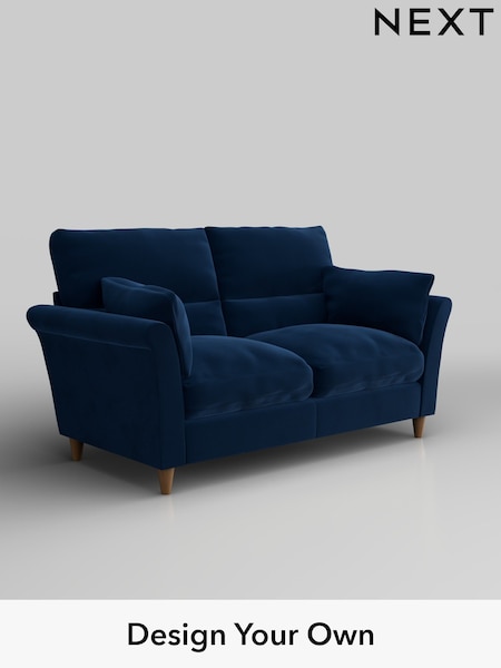 Plush Velvet Easy Clean/Navy Blue Hartley Highback Relaxed Sit (W44864) | £1,225