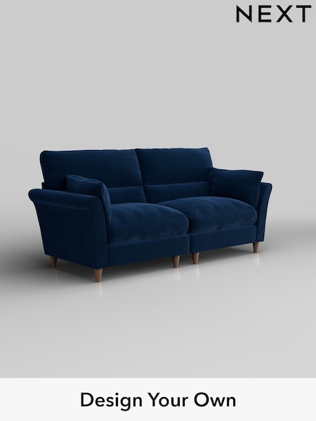 Plush Velvet Easy Clean/Navy Blue Hartley Highback Relaxed Sit (W44864) | £1,425