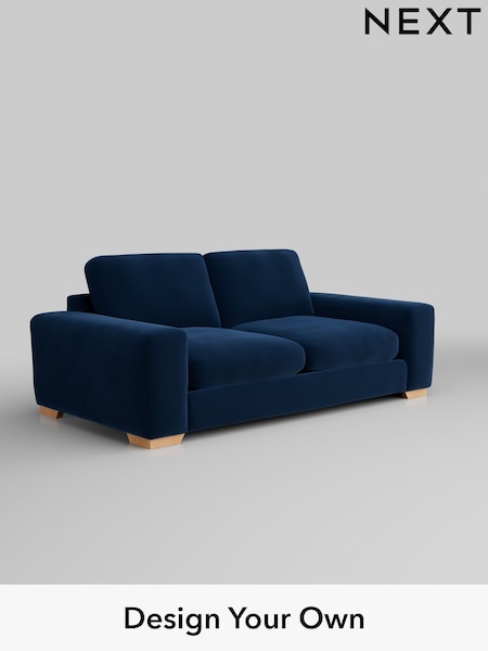 Plush Velvet Easy Clean/Navy Blue Houghton Deep Relaxed Sit (W44867) | £1,425