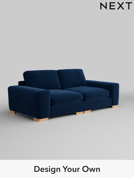 Plush Velvet Easy Clean/Navy Blue Houghton Deep Relaxed Sit (W44867) | £1,525