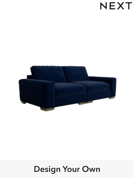 Plush Velvet Easy Clean/Navy Blue Houghton Deep Relaxed Sit (W44867) | £1,525