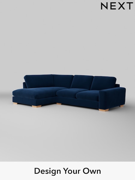 Plush Velvet Easy Clean/Navy Blue Houghton Deep Relaxed Sit (W44867) | £2,250