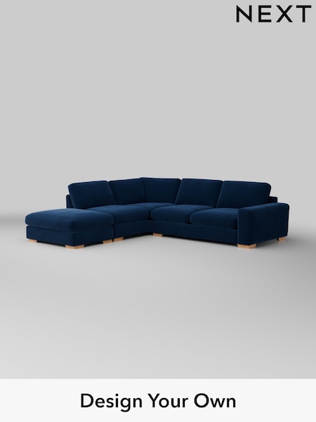 Plush Velvet Easy Clean/Navy Blue Houghton Deep Relaxed Sit (W44867) | £2,675