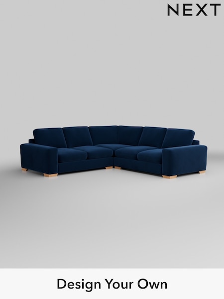 Plush Velvet Easy Clean/Navy Blue Houghton Deep Relaxed Sit (W44867) | £2,825