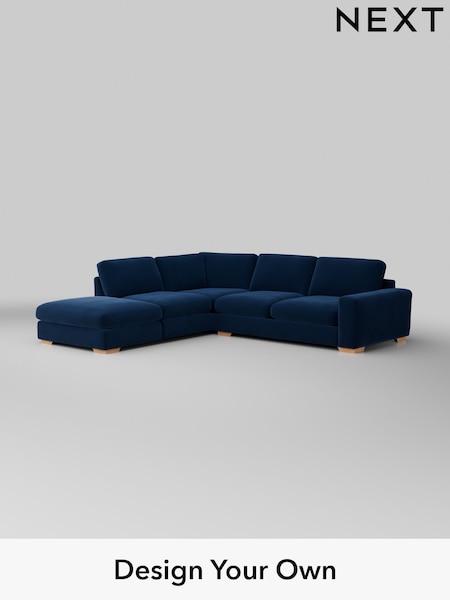 Plush Velvet Easy Clean/Navy Blue Houghton Deep Relaxed Sit (W44867) | £2,625