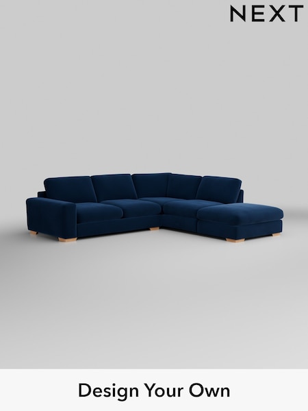 Plush Velvet Easy Clean/Navy Blue Houghton Deep Relaxed Sit (W44867) | £2,625