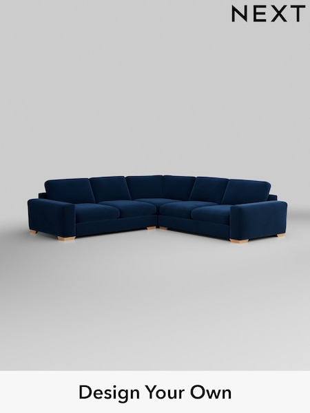 Plush Velvet Easy Clean/Navy Blue Houghton Deep Relaxed Sit (W44867) | £2,925