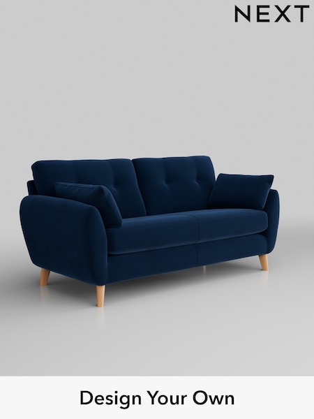 Plush Velvet Easy Clean/Navy Blue Wilson Buttoned Back (W44869) | £1,050