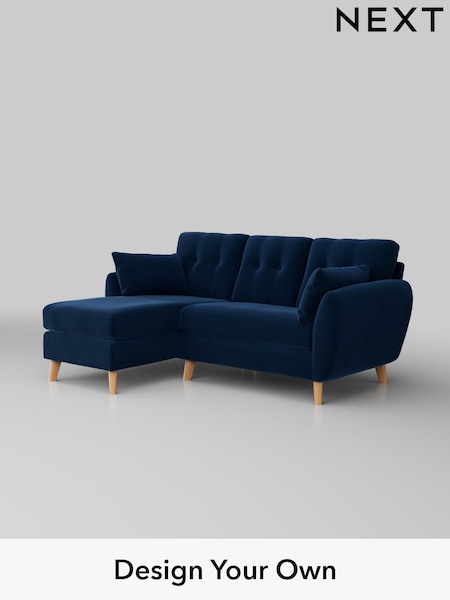 Plush Velvet Easy Clean/Navy Blue Wilson Buttoned Back (W44869) | £1,575