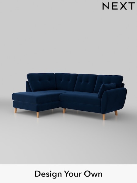 Plush Velvet Easy Clean/Navy Blue Wilson Buttoned Back (W44869) | £1,675