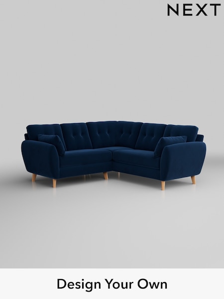 Plush Velvet Easy Clean/Navy Blue Wilson Buttoned Back (W44869) | £1,650