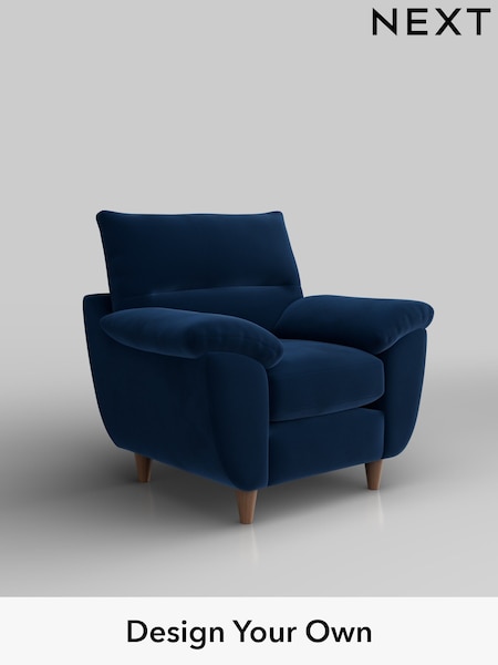 Plush Velvet Easy Clean/Navy Blue Elliot Highback (W44871) | £675