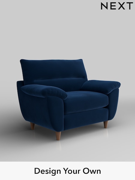 Plush Velvet Easy Clean/Navy Blue Elliot Highback (W44871) | £775