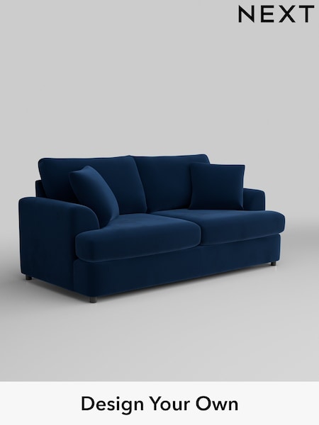 Plush Velvet Easy Clean/Navy Blue Parker Platform (W44872) | £1,275