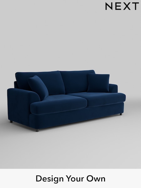 Plush Velvet Easy Clean/Navy Blue Parker Platform (W44872) | £1,375