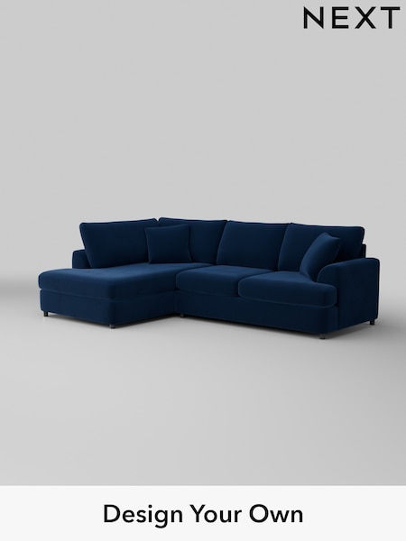 Plush Velvet Easy Clean/Navy Blue Parker Platform (W44872) | £2,250