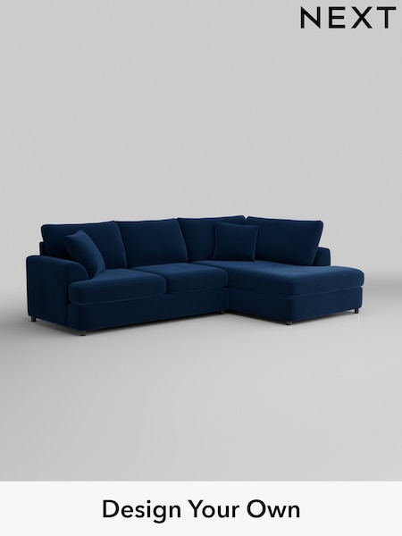 Plush Velvet Easy Clean/Navy Blue Parker Platform (W44872) | £2,250