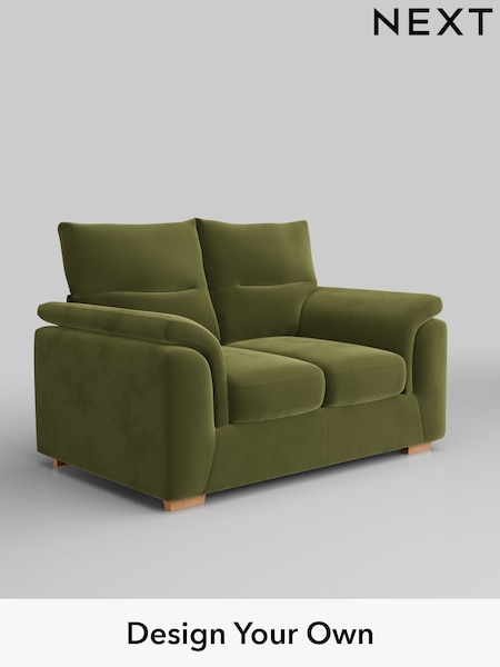 Plush Velvet Easy Clean/Mid Olive Green Hayden Highback (W44876) | £1,025