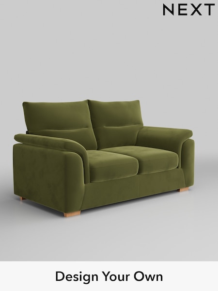 Plush Velvet Easy Clean/Mid Olive Green Hayden Highback (W44876) | £1,125