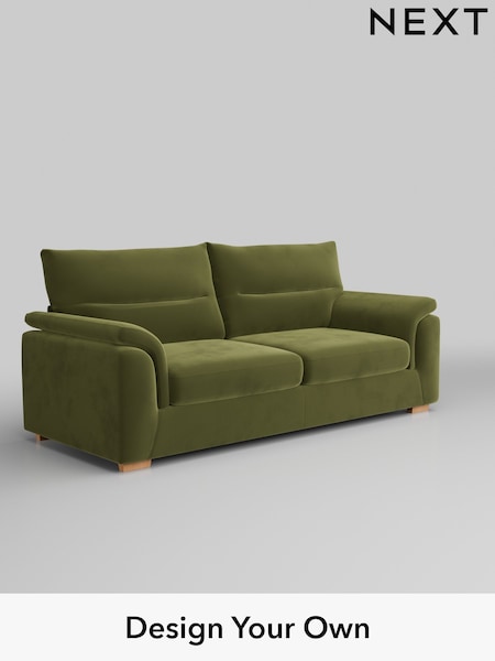 Plush Velvet Easy Clean/Mid Olive Green Hayden Highback (W44876) | £1,325
