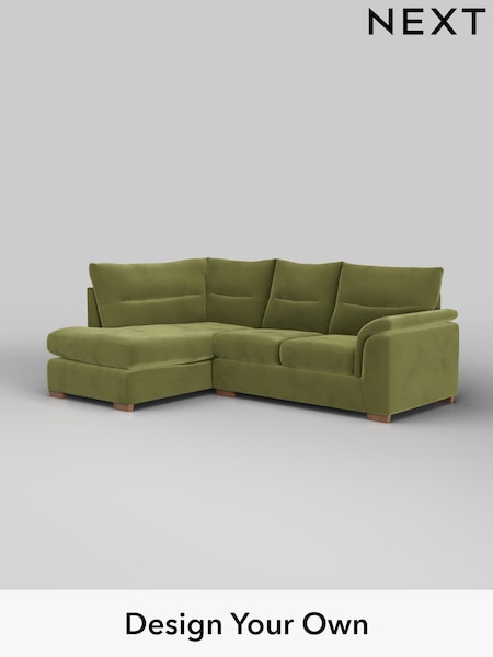 Plush Velvet Easy Clean/Mid Olive Green Hayden Highback (W44876) | £1,825