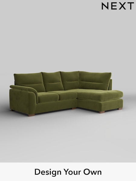 Plush Velvet Easy Clean/Mid Olive Green Hayden Highback (W44876) | £1,825