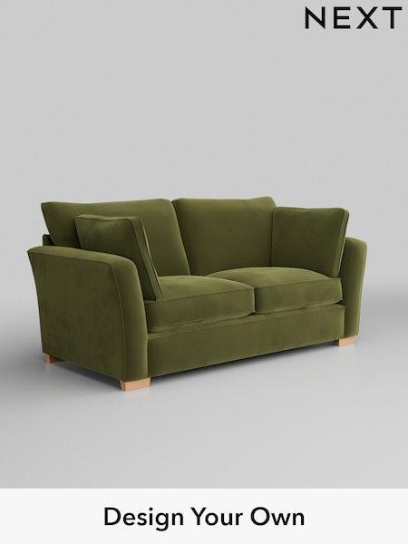 Plush Velvet Easy Clean/Mid Olive Green Heath Highback (W44877) | £1,225