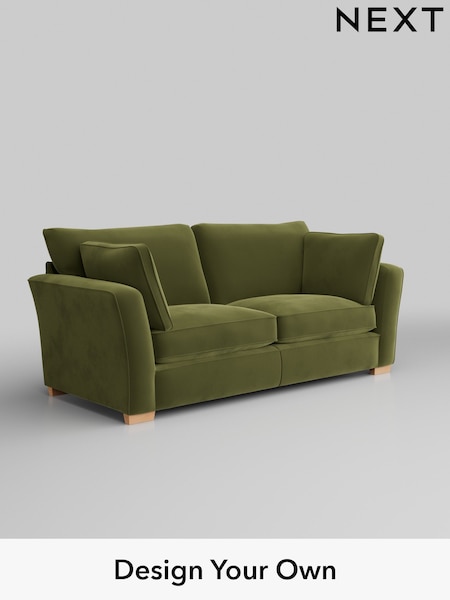Plush Velvet Easy Clean/Mid Olive Green Heath Highback (W44877) | £1,325