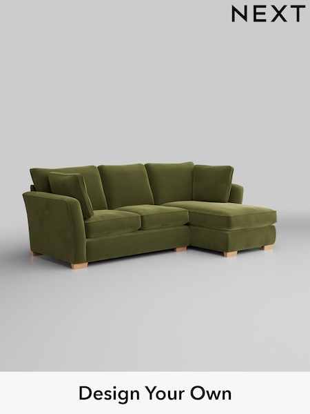 Plush Velvet Easy Clean/Mid Olive Green Heath Highback (W44877) | £1,899