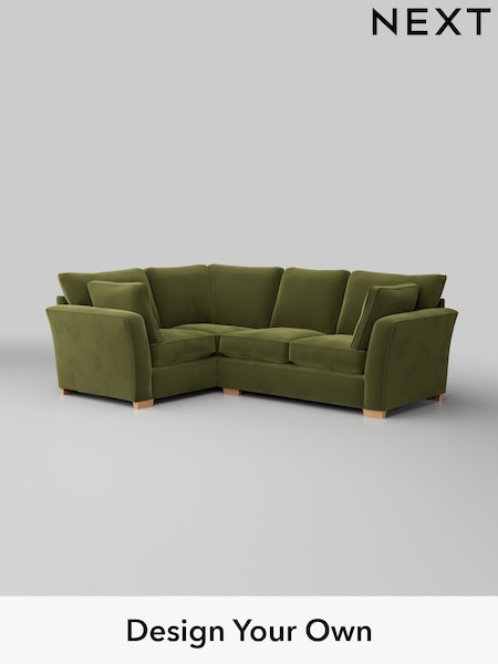 Plush Velvet Easy Clean/Mid Olive Green Heath Highback (W44877) | £2,050