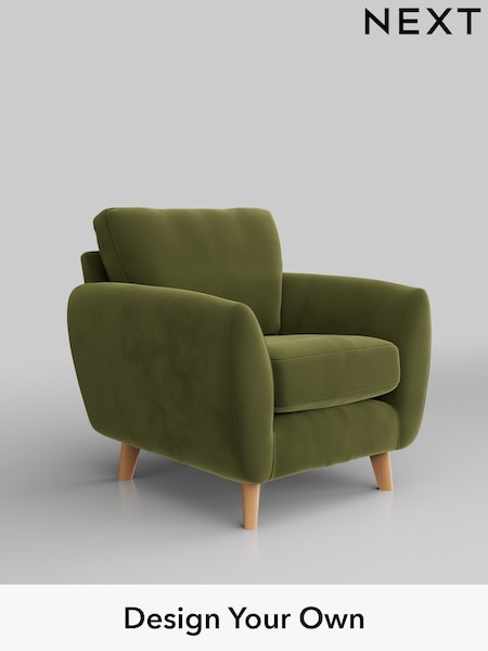Plush Velvet Easy Clean/Mid Olive Green Wilson (W44880) | £550