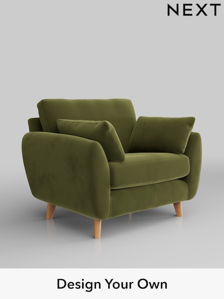 Plush Velvet Easy Clean/Mid Olive Green Wilson (W44880) | £650