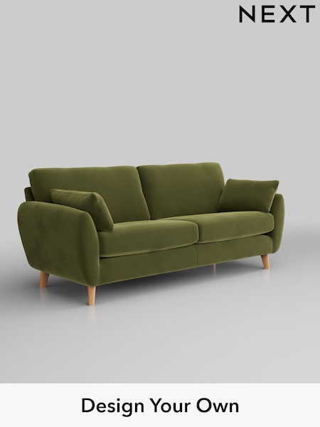 Plush Velvet Easy Clean/Mid Olive Green Wilson (W44880) | £1,099