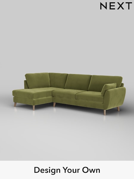 Plush Velvet Easy Clean/Mid Olive Green Wilson (W44880) | £1,699