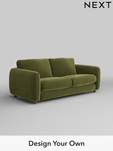 Plush Velvet Easy Clean/Mid Olive Green Aiden (W44881) | £1,225