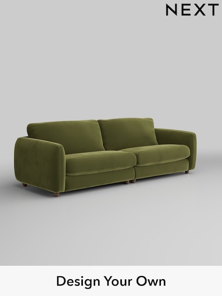 Plush Velvet Easy Clean/Mid Olive Green Aiden (W44881) | £1,425