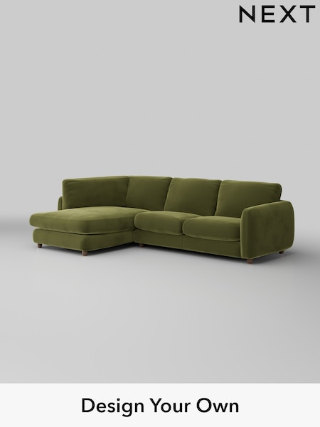 Plush Velvet Easy Clean/Mid Olive Green Aiden (W44881) | £1,825