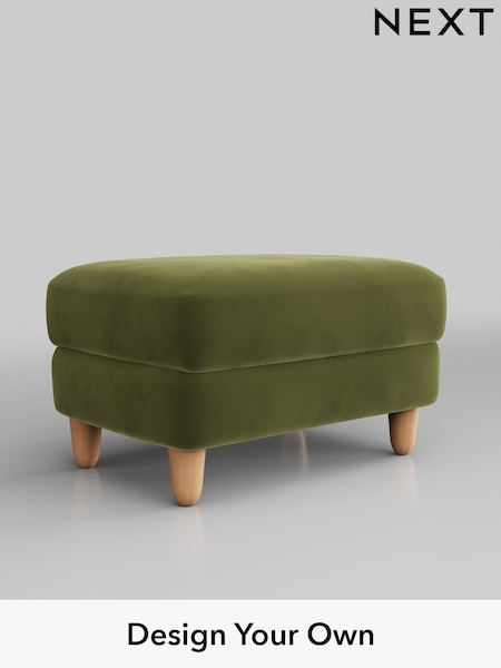 Plush Velvet Easy Clean/Mid Olive Green Campbell (W44882) | £425