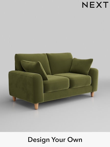 Plush Velvet Easy Clean/Mid Olive Green Campbell (W44882) | £1,075