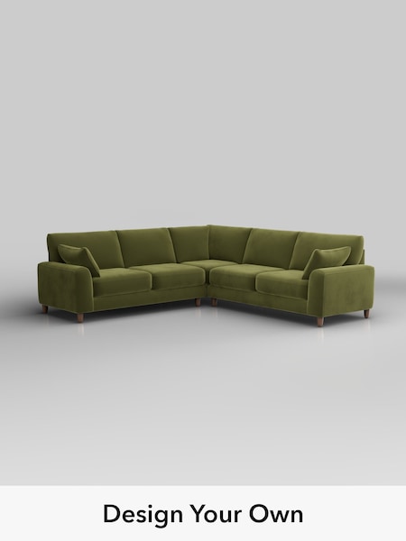 Plush Velvet Easy Clean/Mid Olive Green Campbell (W44882) | £2,350