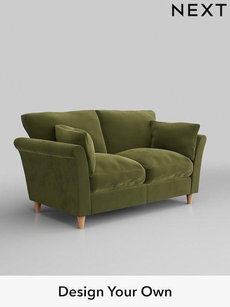 Plush Velvet Easy Clean/Mid Olive Green Hartley Relaxed Sit (W44884) | £1,075