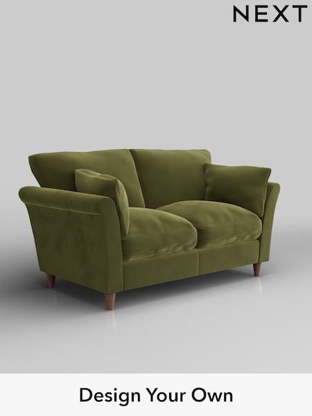 Plush Velvet Easy Clean/Mid Olive Green Hartley Relaxed Sit (W44884) | £1,075