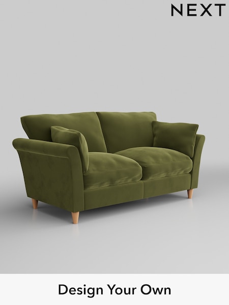 Plush Velvet Easy Clean/Mid Olive Green Hartley Relaxed Sit (W44884) | £1,175