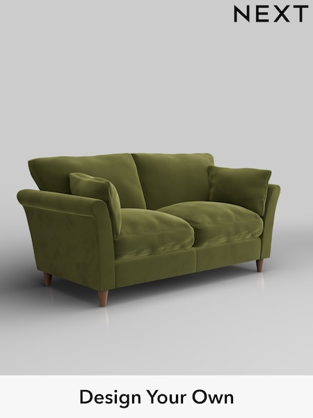 Plush Velvet Easy Clean/Mid Olive Green Hartley Relaxed Sit (W44884) | £1,175