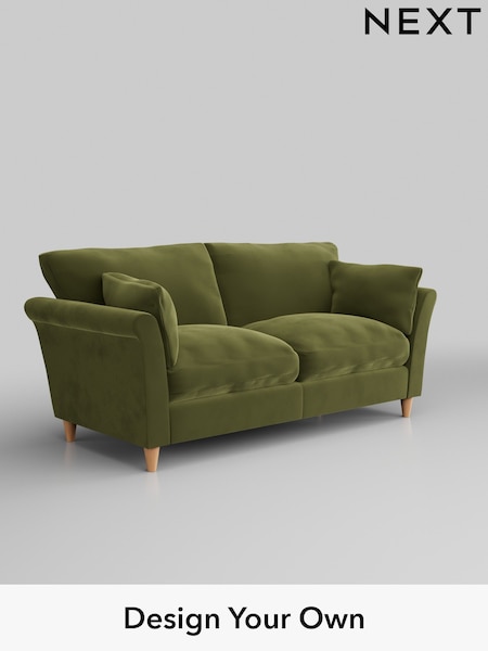Plush Velvet Easy Clean/Mid Olive Green Hartley Relaxed Sit (W44884) | £1,275