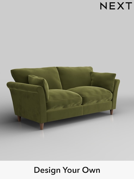Plush Velvet Easy Clean/Mid Olive Green Hartley Relaxed Sit (W44884) | £1,275