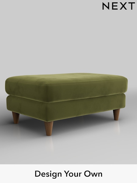 Plush Velvet Easy Clean/Mid Olive Green Hartley Highback Relaxed Sit (W44885) | £425