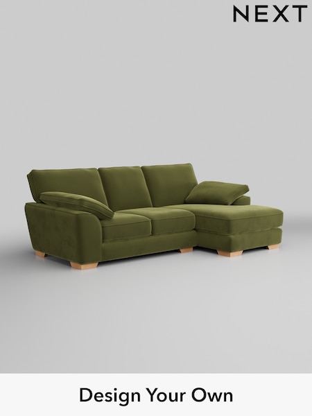 Plush Velvet Easy Clean/Mid Olive Green Stamford Grand Relaxed Sit (W44887) | £2,275