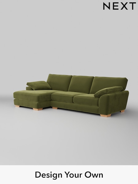 Plush Velvet Easy Clean/Mid Olive Green Stamford Grand Relaxed Sit (W44887) | £2,550