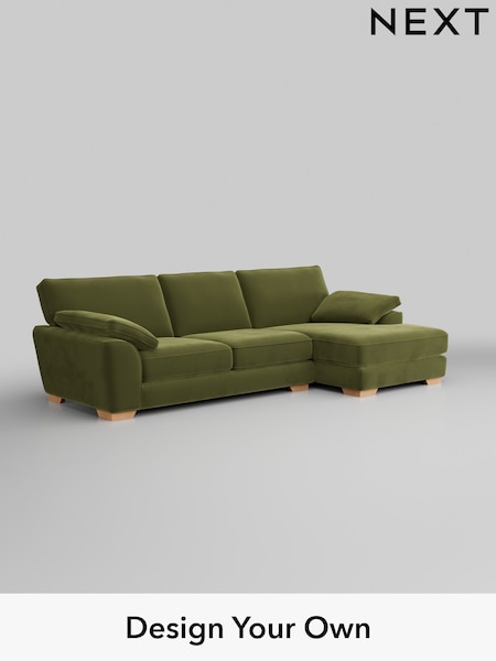 Plush Velvet Easy Clean/Mid Olive Green Stamford Grand Relaxed Sit (W44887) | £2,550